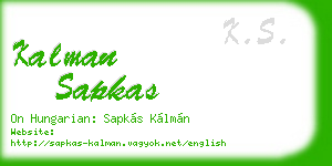 kalman sapkas business card