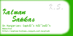 kalman sapkas business card